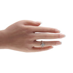 LB Exclusive 18K White Gold 0.95ct Diamond Four Petal Flower Ring  ALR-20705