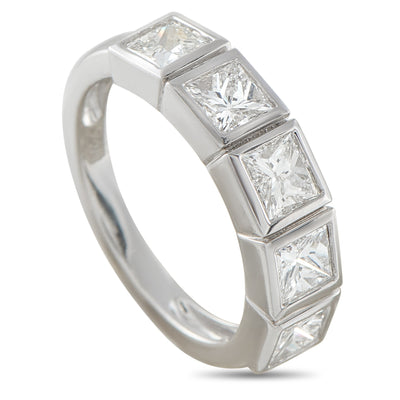 LB Exclusive 18K White Gold 1.80ct Diamond Princess-Cut 5-Stone Ring ALR-19903