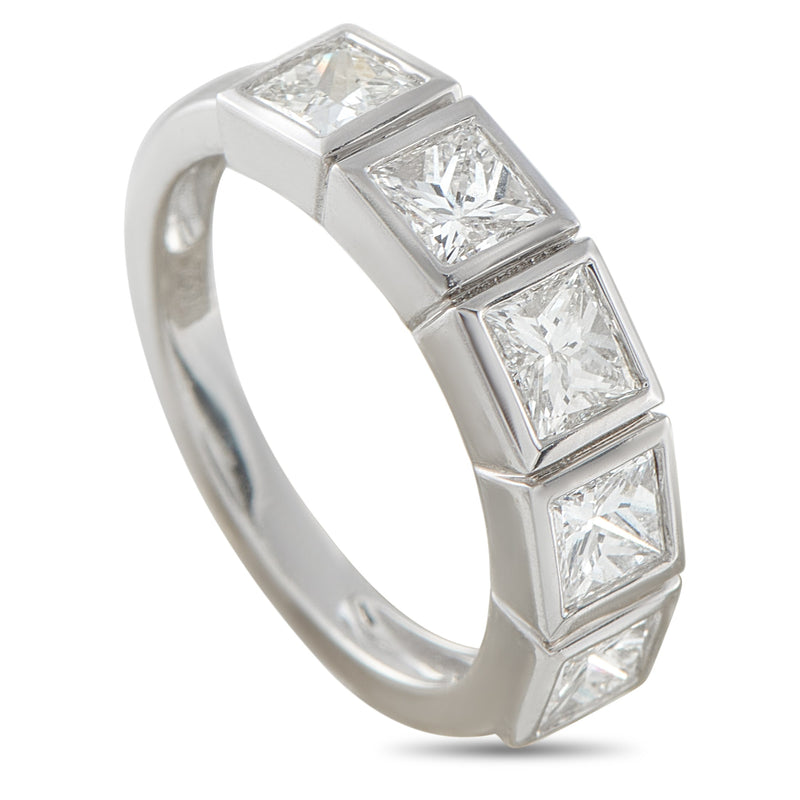 LB Exclusive 18K White Gold 1.80ct Diamond Princess-Cut 5-Stone Ring ALR-19903