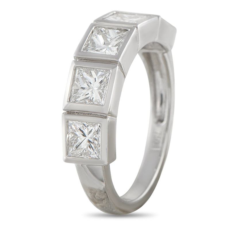 LB Exclusive 18K White Gold 1.80ct Diamond Princess-Cut 5-Stone Ring ALR-19903