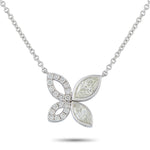 LB Exclusive 18K White Gold 1.62ct Diamond Butterfly Necklace ANK-20491