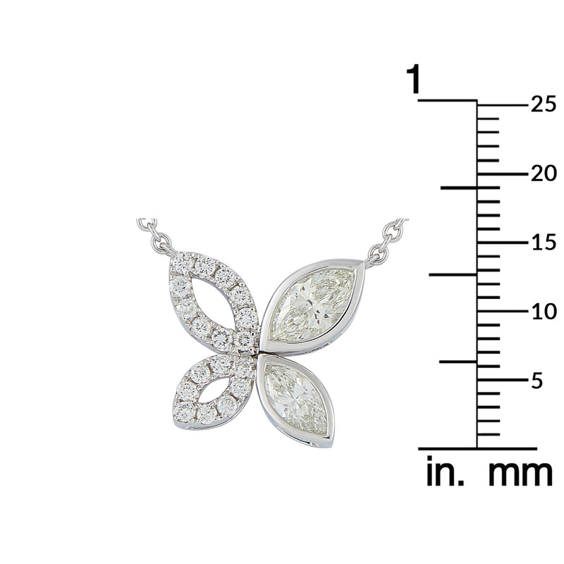 LB Exclusive 18K White Gold 1.62ct Diamond Butterfly Necklace ANK-20491