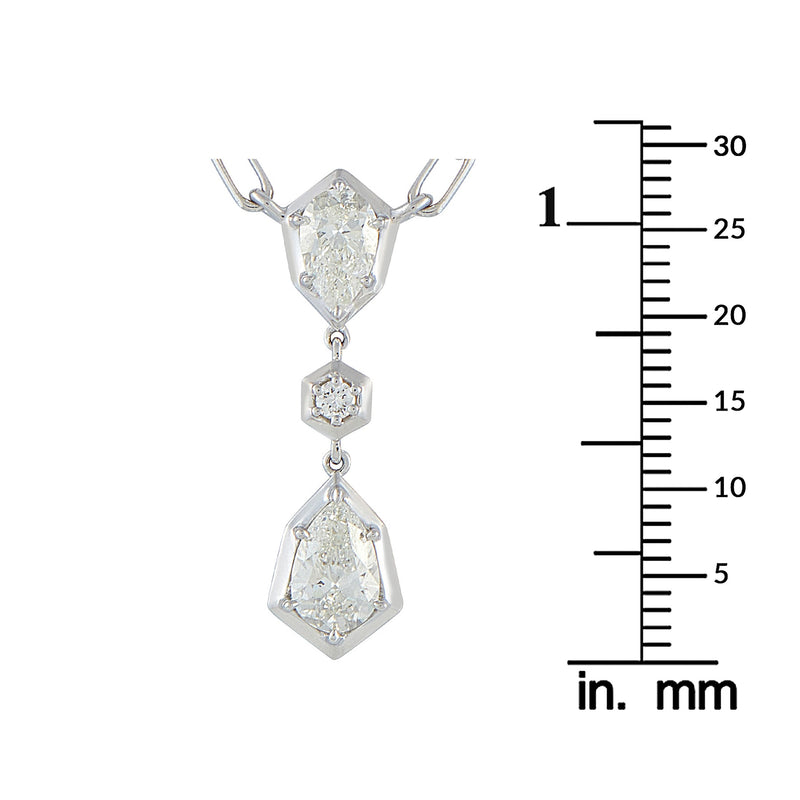 LB Exclusive 18K White Gold 1.32 ct Diamond Necklace  ANK-20016
