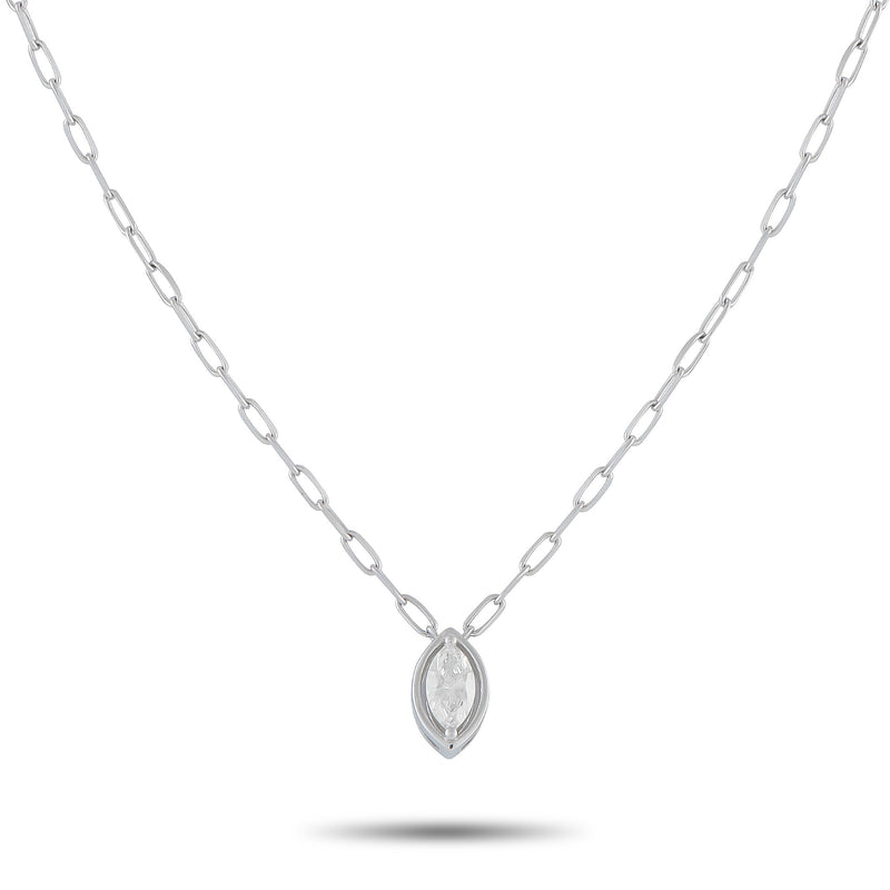 LB Exclusive 18K White Gold 0.50ct Diamond Pendant Necklace ANK-20512