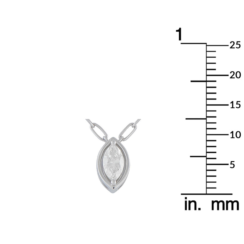 LB Exclusive 18K White Gold 0.50ct Diamond Pendant Necklace ANK-20512
