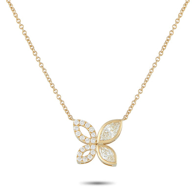 LB Exclusive 18K Yellow Gold 1.62ct Diamond Butterfly Necklace  ANK-20491-Y
