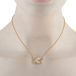 LB Exclusive 18K Yellow Gold 1.62ct Diamond Butterfly Necklace  ANK-20491-Y