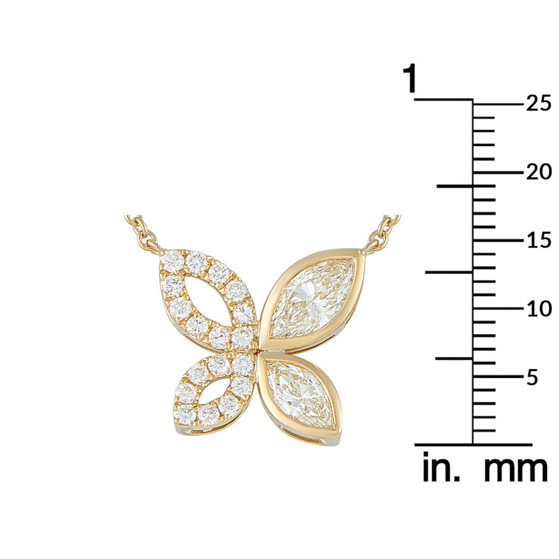 LB Exclusive 18K Yellow Gold 1.62ct Diamond Butterfly Necklace  ANK-20491-Y
