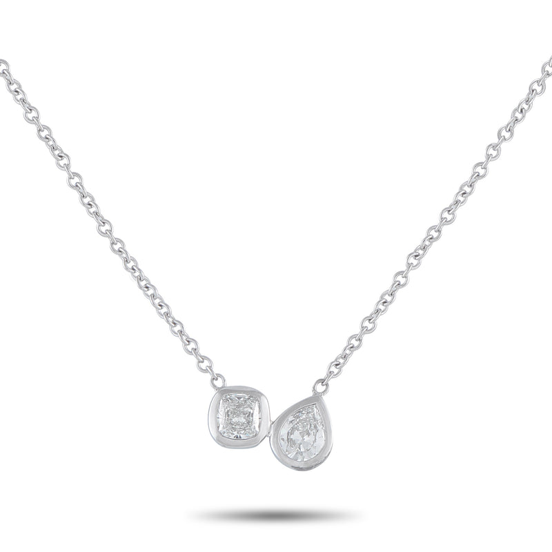 LB Exclusive 18K White Gold 1.0ct Diamond Necklace ANK-20672