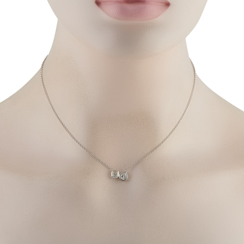 LB Exclusive 18K White Gold 1.0ct Diamond Necklace ANK-20672