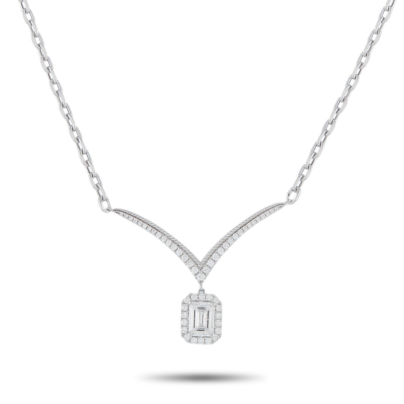 LB Exclusive 18K White Gold 1.33ct Diamond Necklace ANK-20060