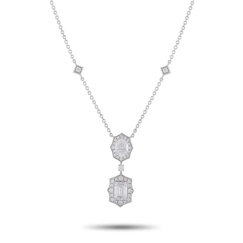 LB Exclusive 18K White Gold 2.76ct Diamond Necklace ANK-20061