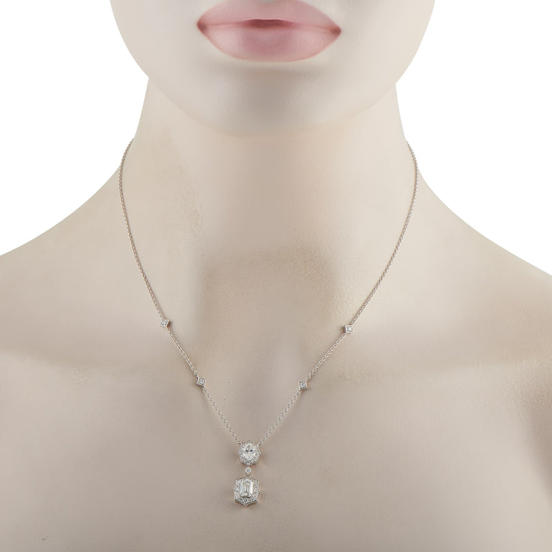 LB Exclusive 18K White Gold 2.76ct Diamond Necklace ANK-20061