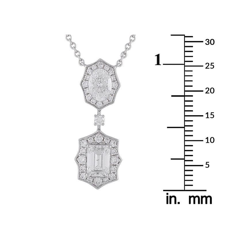 LB Exclusive 18K White Gold 2.76ct Diamond Necklace ANK-20061