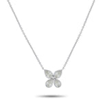 LB Exclusive 18K White Gold 2.35ct Diamond Flower Necklace ANK-20414
