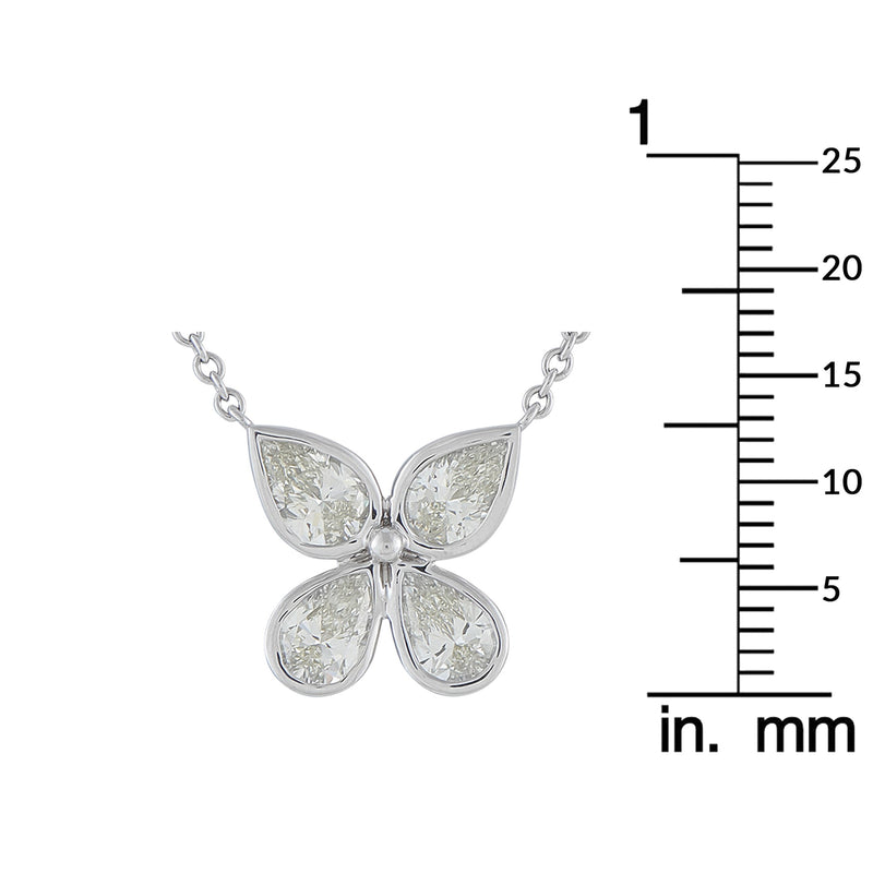 LB Exclusive 18K White Gold 2.35ct Diamond Flower Necklace ANK-20414