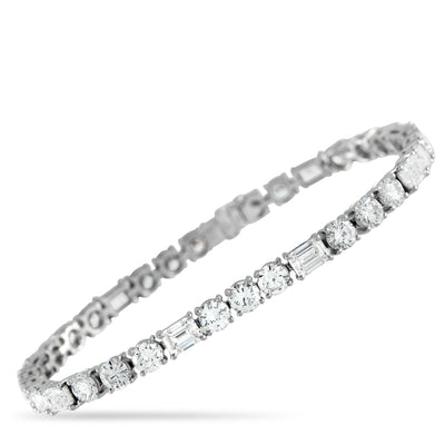 LB Exclusive 18K White Gold 13.10ct Diamond Tennis Bracelet ALB-18152-4