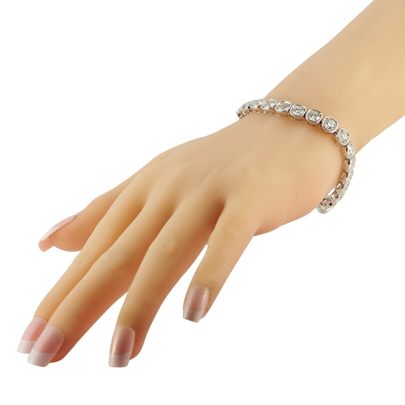 LB Exclusive 18K White Gold 13.40ct Diamond Bracelet ALB-19299-1