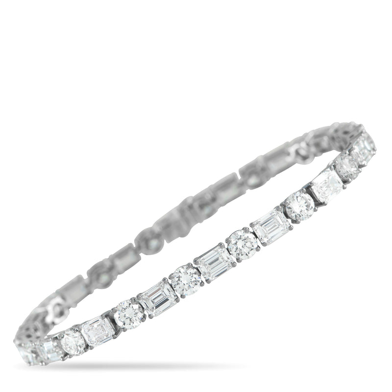 LB Exclusive 18K White Gold 19.85ct Diamond Tennis Bracelet ALB-18251