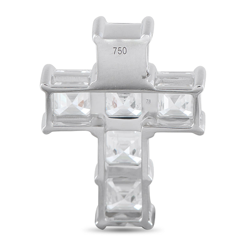 LB Exclusive 18K White Gold 3.80ct Diamond Cross Pendant ACR-19981