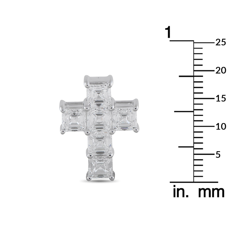 LB Exclusive 18K White Gold 3.80ct Diamond Cross Pendant ACR-19981
