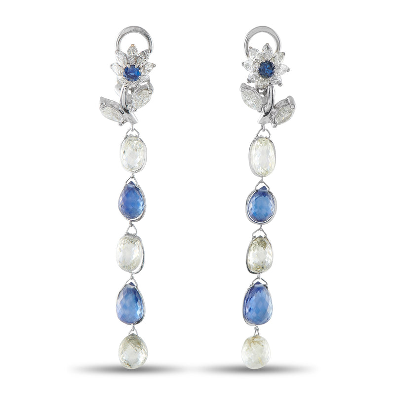LB Exclusive Platinum 10.0ct Diamond and Sapphire Earrings MF26-0116126