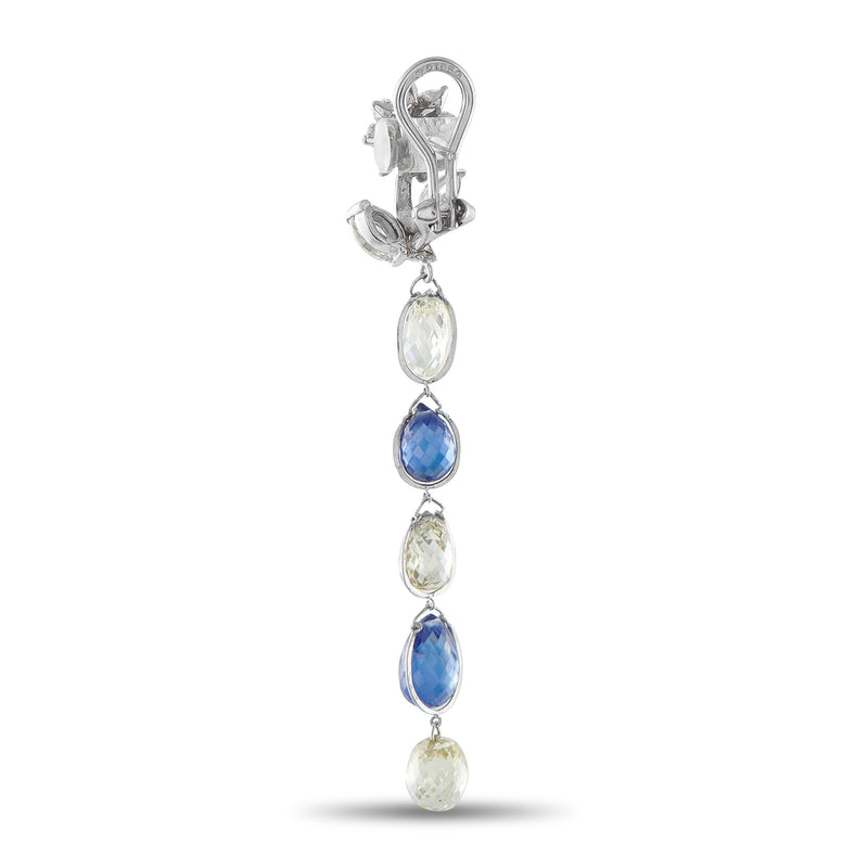 LB Exclusive Platinum 10.0ct Diamond and Sapphire Earrings MF26-0116126