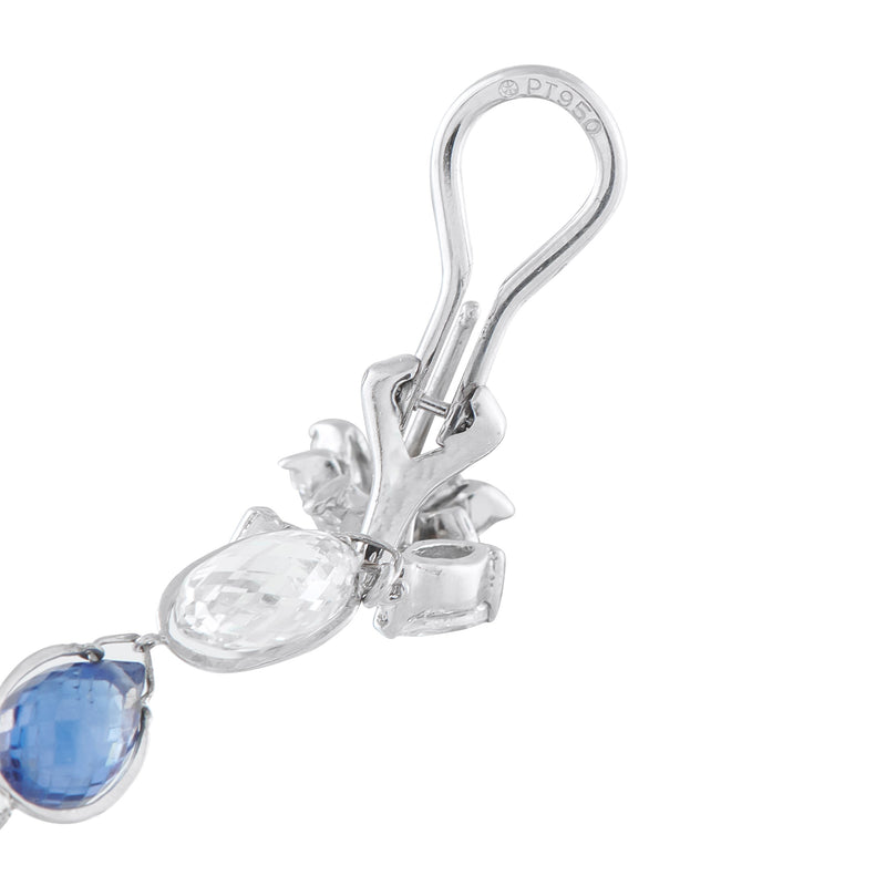 LB Exclusive Platinum 10.0ct Diamond and Sapphire Earrings MF26-0116126