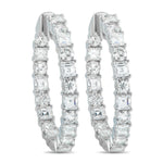 LB Exclusive 18K White Gold 6.75ct Diamond Inside-Out Hoop Earrings AER-20294-1