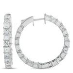 LB Exclusive 18K White Gold 6.75ct Diamond Inside-Out Hoop Earrings AER-20294-1