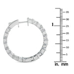 LB Exclusive 18K White Gold 6.75ct Diamond Inside-Out Hoop Earrings AER-20294-1