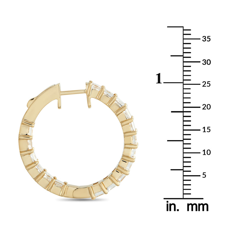 LB Exclusive 18K Yellow Gold 5.0ct Diamond Inside-Out Hoop Earrings AER-16447-Y