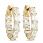 LB Exclusive 18K Yellow Gold 3.80ct Diamond Inside-Out Hoop Earrings AER-20760-Y