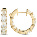 LB Exclusive 18K Yellow Gold 3.80ct Diamond Inside-Out Hoop Earrings AER-20760-Y