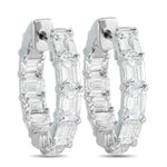 LB Exclusive 18K White Gold 3.80ct Diamond Inside-Out Hoop Earrings AER-20760