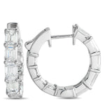 LB Exclusive 18K White Gold 3.80ct Diamond Inside-Out Hoop Earrings AER-20760