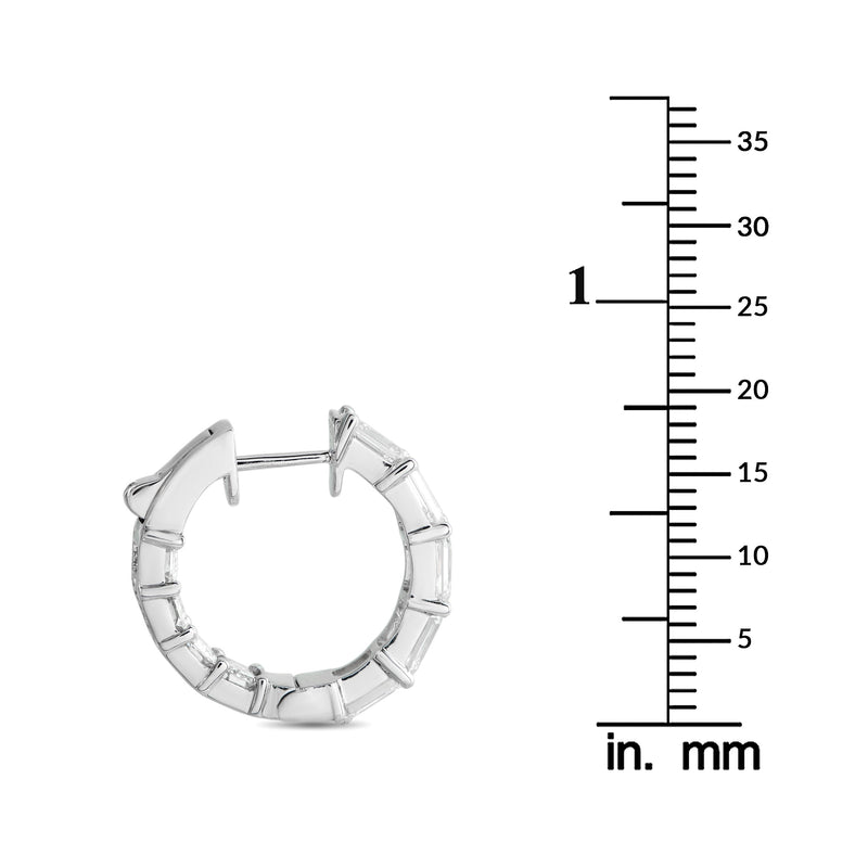 LB Exclusive 18K White Gold 3.80ct Diamond Inside-Out Hoop Earrings AER-20760