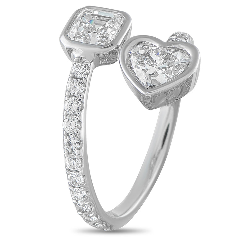 LB Exclusive 18K White Gold 1.87ct Diamond Bypass Ring ALR-19079