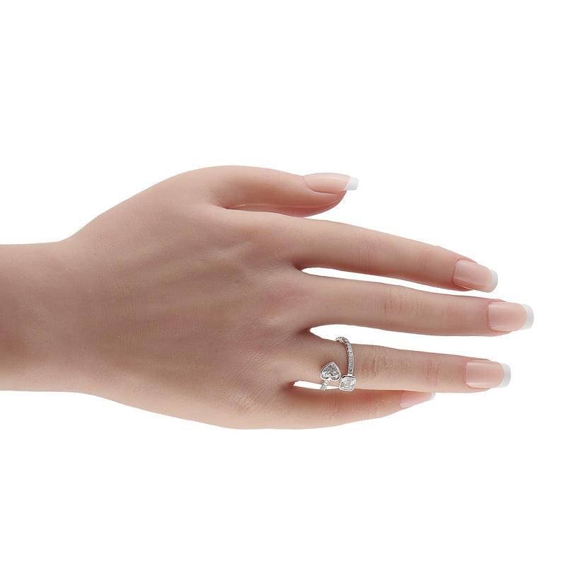 LB Exclusive 18K White Gold 1.87ct Diamond Bypass Ring ALR-19079
