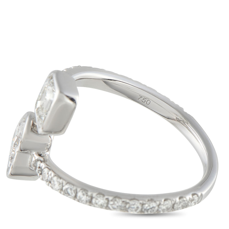 LB Exclusive 18K White Gold 1.87ct Diamond Bypass Ring ALR-19079