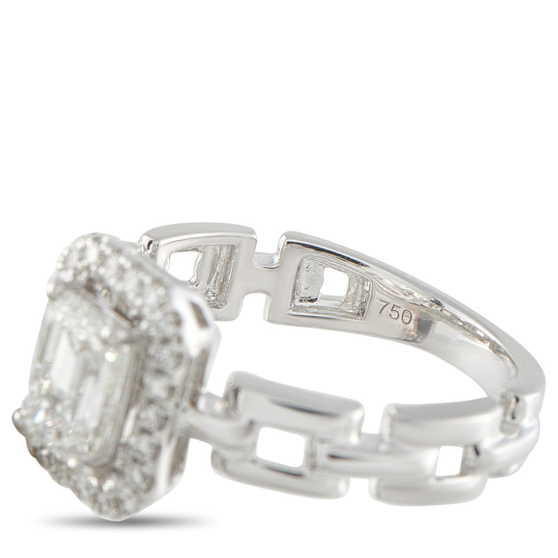 LB Exclusive 18K White Gold 1.25ct Diamond Ring ALR-20068