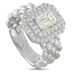 LB Exclusive 18K White Gold 1.30ct Diamond Ring ALR-20067