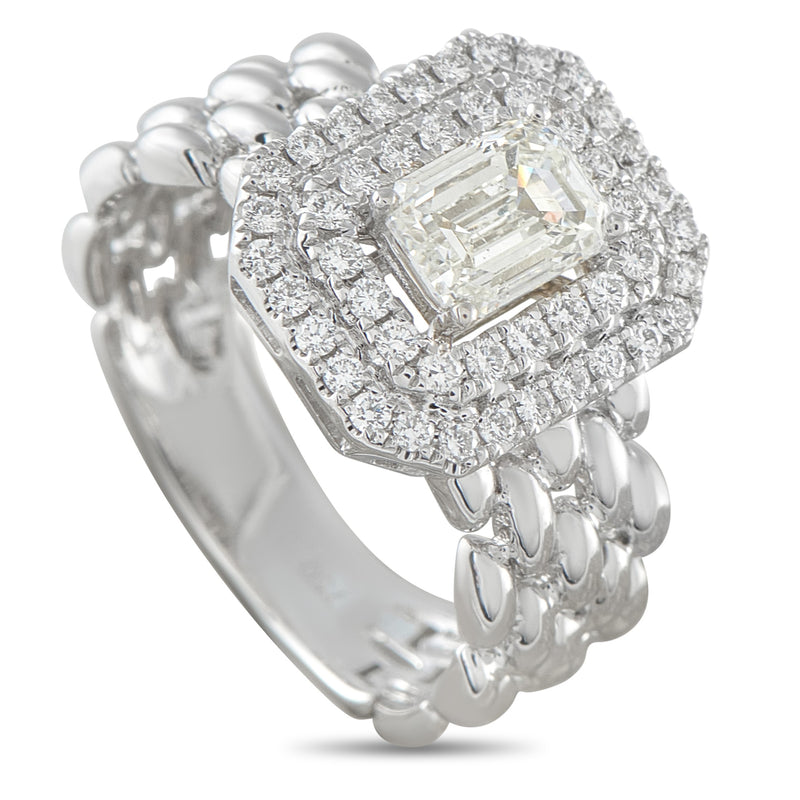 LB Exclusive 18K White Gold 1.30ct Diamond Ring ALR-20067
