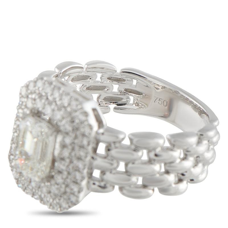 LB Exclusive 18K White Gold 1.30ct Diamond Ring ALR-20067