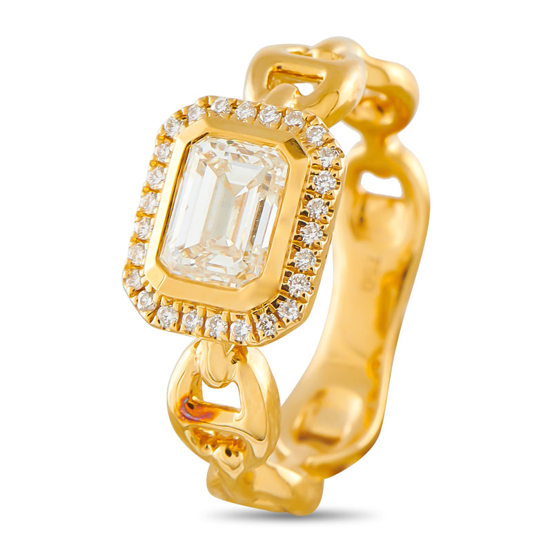 LB Exclusive 18K Yellow Gold 1.23ct Diamond Ring ALR-20063-Y
