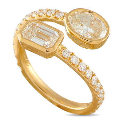 LB Exclusive 18K Yellow Gold 2.28ct Diamond Bypass Ring ALR-20093-Y