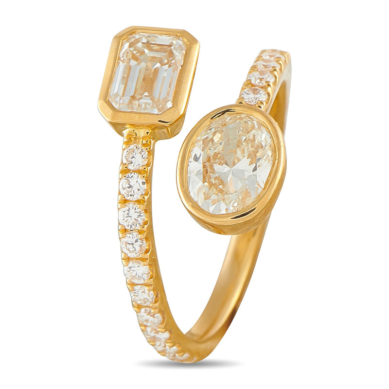 LB Exclusive 18K Yellow Gold 2.28ct Diamond Bypass Ring ALR-20093-Y