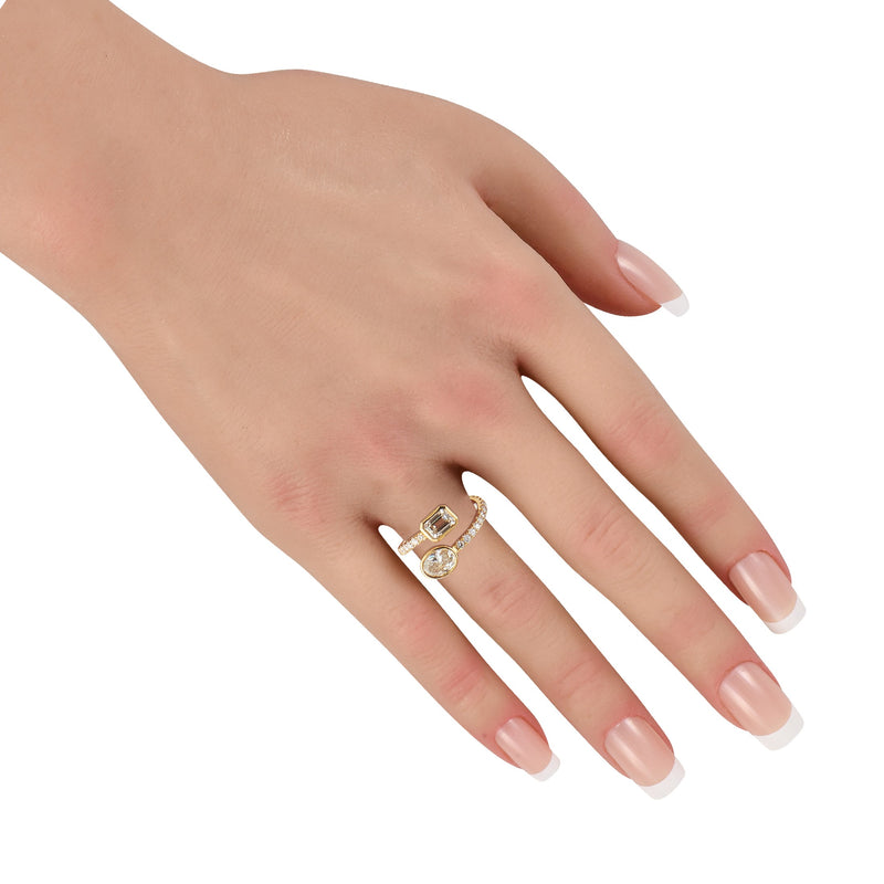 LB Exclusive 18K Yellow Gold 2.28ct Diamond Bypass Ring ALR-20093-Y