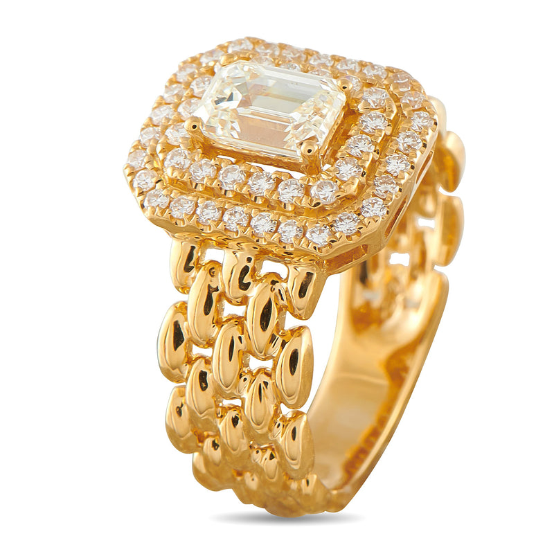 LB Exclusive 18K Yellow Gold 1.30ct Diamond Ring ALR20067-Y