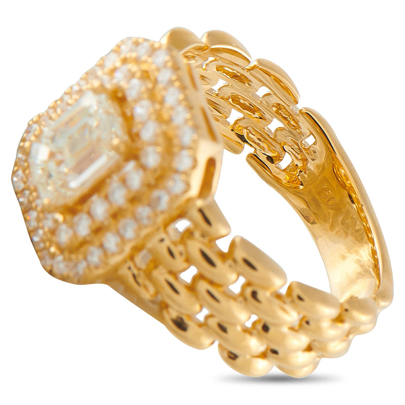 LB Exclusive 18K Yellow Gold 1.30ct Diamond Ring ALR20067-Y
